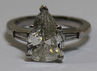 JEWELRY. GIA 3.26 Cttw Pear-Shaped Diamond and