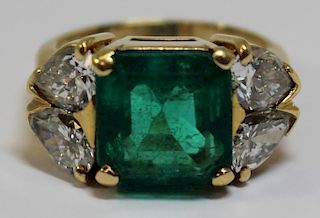 JEWELRY. 18kt Gold, GIA 4.25 Cttw Emerald,