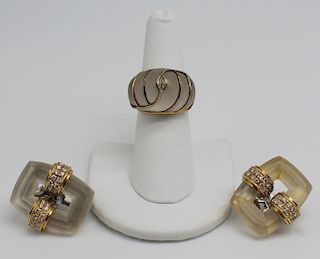 JEWELRY. 18kt and 14kt Gold, Frosted Glass, and