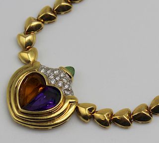 JEWELRY. 18kt Gold, Colored Gem, and Diamond