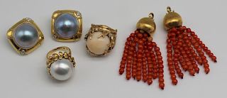 JEWELRY. Gold and Natural Gem Jewelry Grouping.