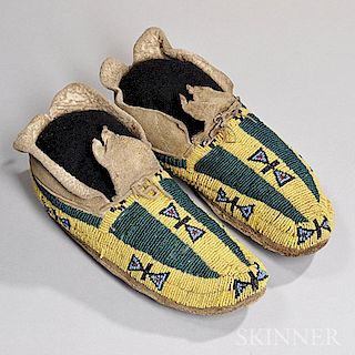 Cheyenne Beaded Hide Youth Moccasins