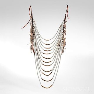 Northern Plains Beaded Hide and Commercial Leather Loop Necklace