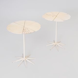Pair of Richard Schultz Painted Wood and Metal 'Petal' Tables, for Knoll 