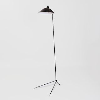 Serge Mouille Style Brass-Mounted Painted Metal Floor Lamp, of Recent Manufacture 