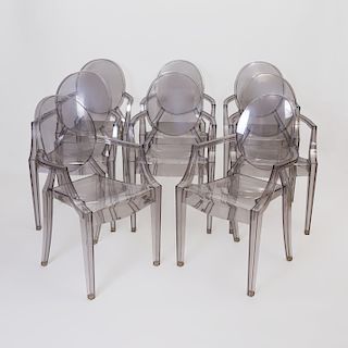 Set of Eight Phillipe Stark Lucite 'Ghost' Chairs for Kartell