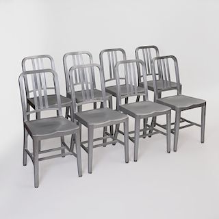 Set of Eight Emeco Aluminum Dining Chairs