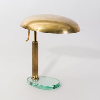 Pietro Chiesa Brass and Glass Desk Lamp