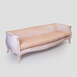 Hollywood Regency Style Velvet Upholstered Sofa