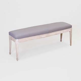 Louis XVI Style White Painted Bench, Probably Scandinavian