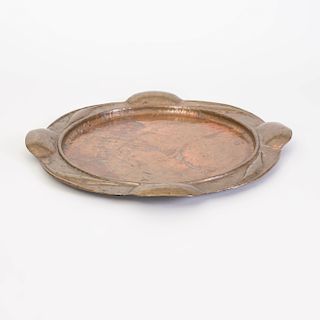 Arts and Crafts Style Hammered Copper Tray