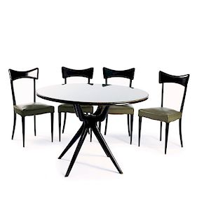 Table with four chairs, 1950s