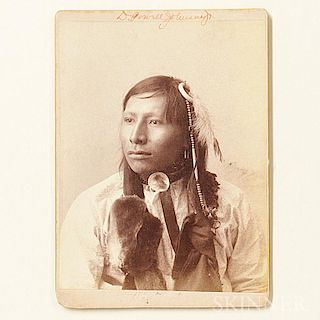 Cabinet Card Photograph of a Sioux Man Taken at Standing Rock Agency