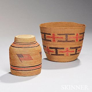 Two Northwest Twined Baskets