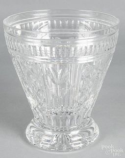 Waterford cut crystal vase, signed on base Christian, 10 1/2'' h., 9 3/4'' dia.