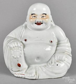 Chinese porcelain laughing Buddha, probably Republic period, 10'' h.
