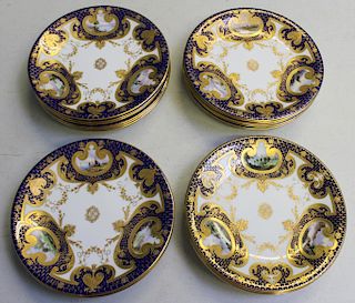 20 Paint & Gilt Decorated Royal Worcester Plates.