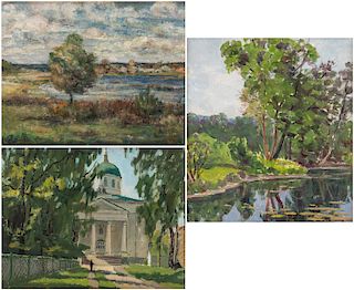 A GROUP OF THREE RUSSIAN LANDSCAPES