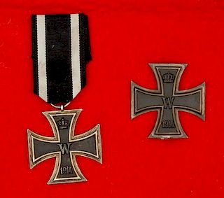 German WWII Iron Crosses, Lot of Two 