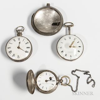 Three 18th/19th Century Silver-cased Watches