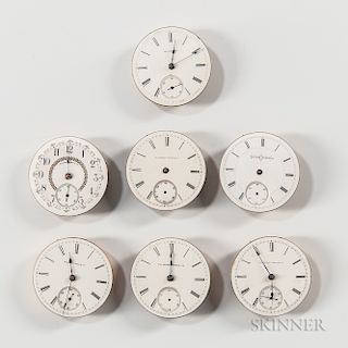 Seven Model "1" 18 Size Illinois Movements and Dials