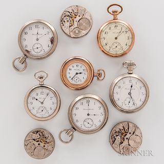 Nine Hamilton Watches and Watch Movements