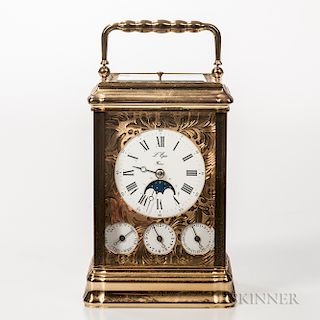 Triple Calendar and Hour-repeating Carriage Clock