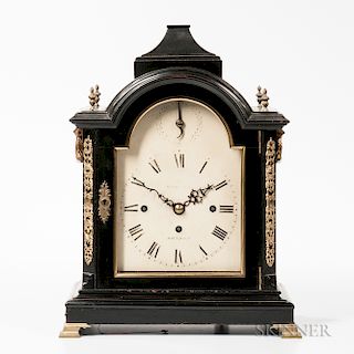 English Quarter-chiming Ebonized Bracket Clock
