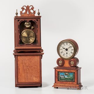 Two Michael Paul Miniature Reproduction American Clocks