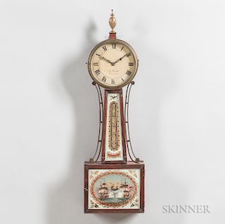 "Lemuel Curtis" Reeded-front Patent Timepiece or "Banjo" Clock