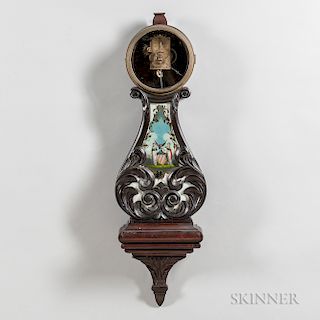 19th Century Mahogany Alarm Lyre Clock