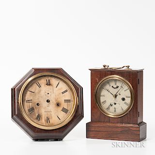 Two American Rosewood Veneered Lever Escapement Clocks