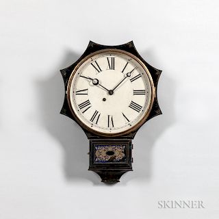 Paint-decorated Iron-front Terry Clock Company Wall Clock