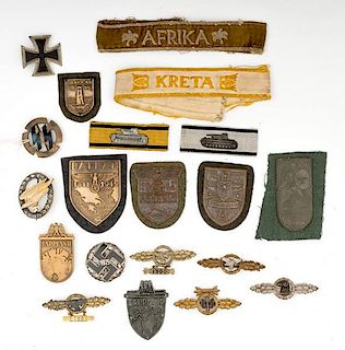 German WWII Repro and Display Copies Military Insignia, Large Lot 