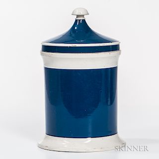19th Century Blue and White Porcelain Apothecary Jar