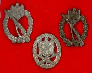 German WWII Assault Badges, Lot of Three 