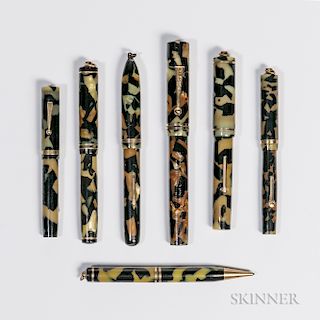 Seven Black and Pearl Writing Instruments