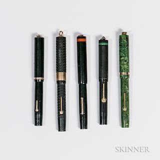 Five American Ring-top Fountain Pens