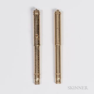 Two Parker Gold-filled Lucky Curve Pens
