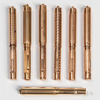 Seven Wahl "2" Gold-filled Ring-top Fountain Pens