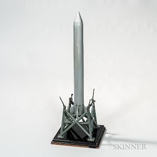 Metal Rocket and Launch Pad Aviation Model