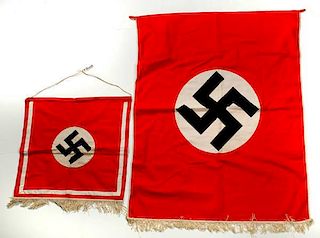 German WWII Podium Flags, Lot of Two 