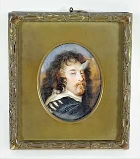 Antique French Framed Hand Painted Miniature