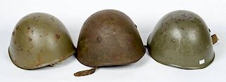 Italian WWII M-33 Helmets, Lot of Three 