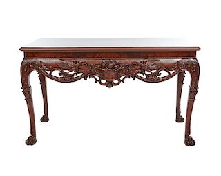 Georgian Style Carved Mahogany ConsoleTable, ca. 1900