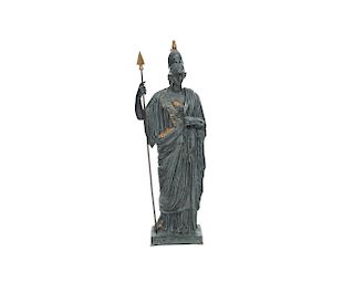 Continental Patinated and Gilt Metal Figure of Athena Giustiniani, 20th century