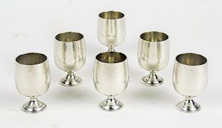 Six Baldwin Miller Sterling Silver Cordials Cups