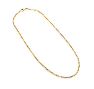 Cartier 18k Gold Woven Link Chain Necklace w/Cert