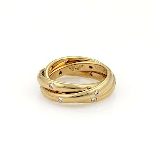 Cartier Trinity Diamond 18k Yellow Gold Band Ring