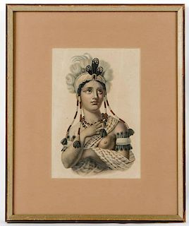 French Lithograph of the Noble Savage: an Indian Princess  